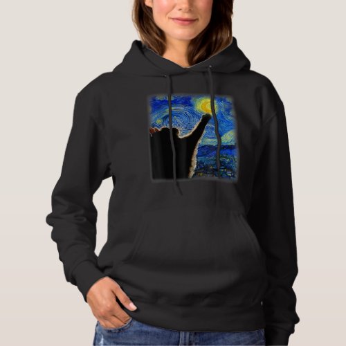 Starry Night Cat Cat Mom Cat Dad Cat Lover Van Hoodie