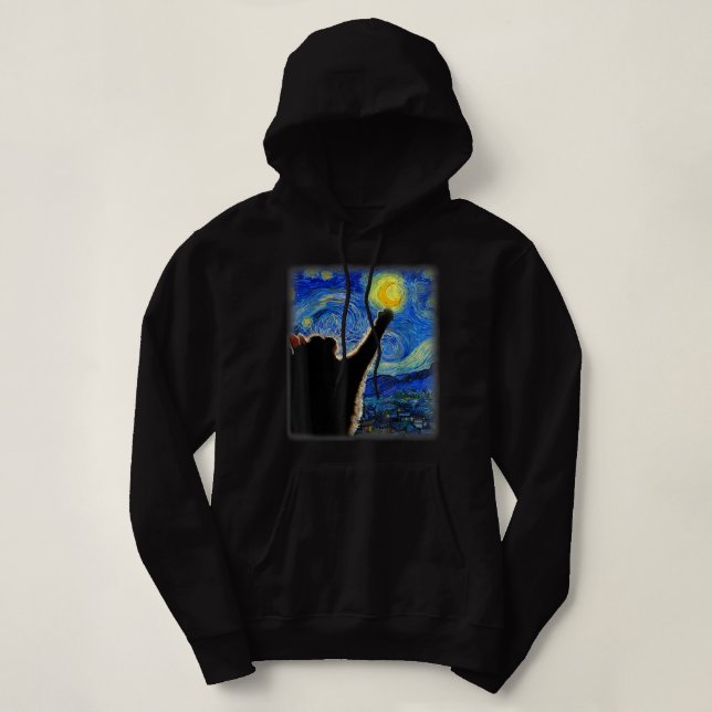 Starry Night Cat, Cat Mom, Cat Dad, Cat Lover, Van Hoodie (Design Front)