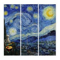 Starry Night Cat & Ramen Painting for Enthusiasts