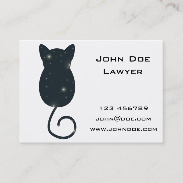 Starry Night Cat Silhouette Business Card (Front)