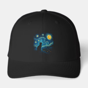 Starry Night Cat Silhouette Hat