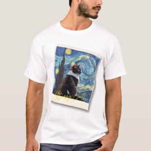 Starry night cat T-Shirt