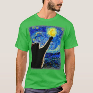 Starry Night Cat Van Gogh Cat Cat Lover Cat Mom Ca T-Shirt