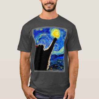 Starry Night Cat Van Gogh Cat Cat Lover Cat Mom Ca T-Shirt