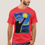 Starry Night Cat Van Gogh Cat Cat Lover Cat Mom Ca T-Shirt<br><div class="desc">Starry Night Cat Van Gogh Cat Cat Lover Cat Mom Cat Dad  .</div>