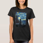 Starry Night Cat, Van Gogh Cat Lovers Gifts Cat Mo T-Shirt<br><div class="desc">Starry Night Cat,  Van Gogh Cat Lovers Gifts Cat Mom Cat Dad</div>