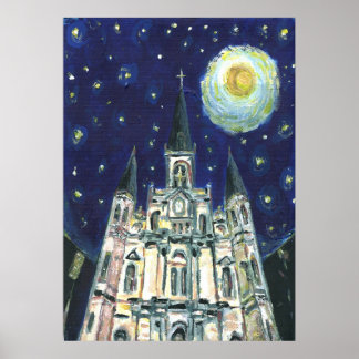 Starry Night Cathedral Poster