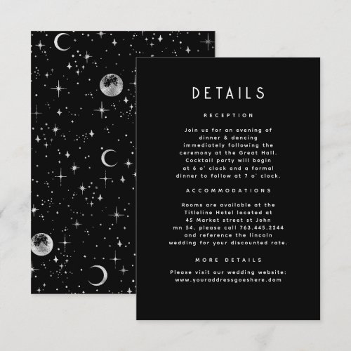 Starry Night Celestial Black Wedding Details