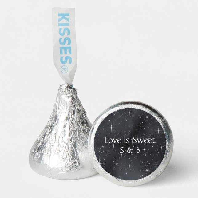 Starry Night Celestial Chocolate Wedding Hershey®'s Kisses® (Front)