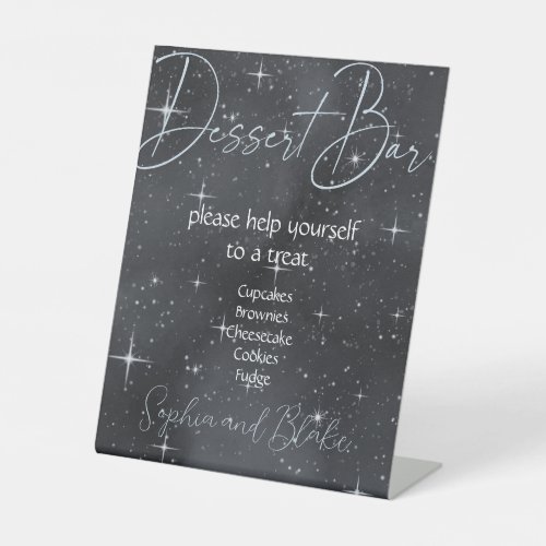 Starry Night Celestial Dessert Bar Pedestal Sign