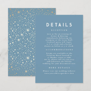 Starry Night Celestial Dusty Blue Wedding Details Enclosure Card