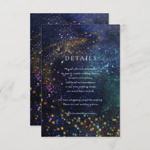 Starry Night Celestial Galaxy Wedding Details Card