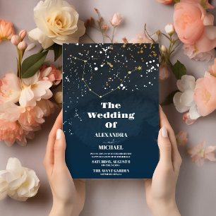 Starry Night Celestial Galaxy Wedding Invitation