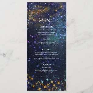 Starry Night Celestial Galaxy Wedding Menu