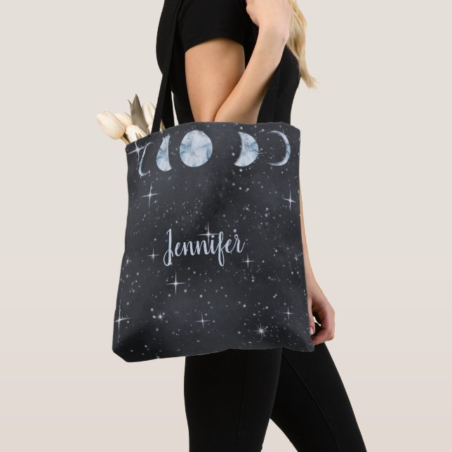 Starry Night Celestial Personalized Wedding  Tote Bag (Close Up)