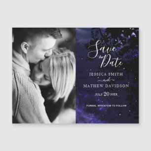 Starry Night Celestial Save the Date Photo Magnet
