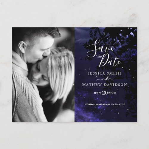 Starry Night Celestial Sky Photo Save the Date Announcement Postcard