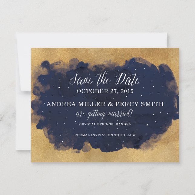 Starry Night Celestial Star Save the Date (Front)