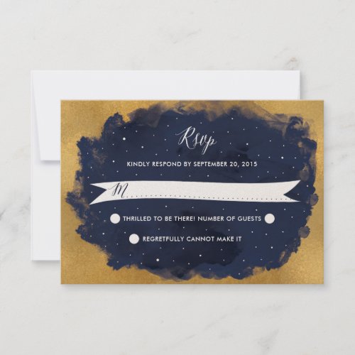 Starry Night Celestial Star Wedding RSVP