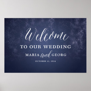 Starry Night Celestial Star Wedding Welcome Sign