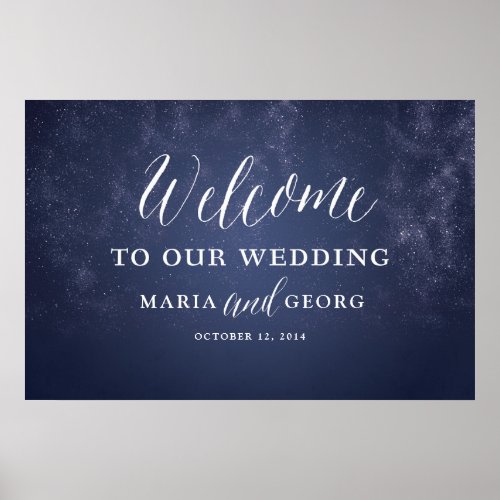 Starry Night Celestial Star Wedding Welcome Sign