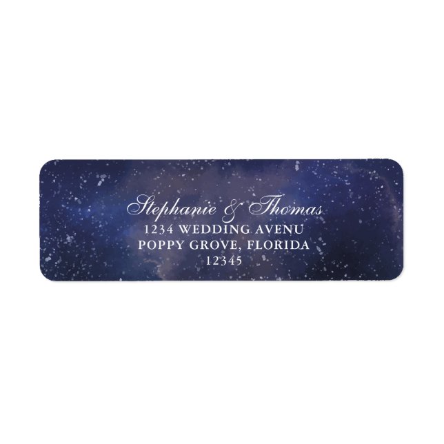 Starry Night Celestial Wedding Address Label (Front)