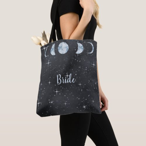 Starry Night Celestial Wedding Bride Tote Bag
