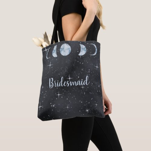 Starry Night Celestial Wedding Bridesmaid Tote Bag
