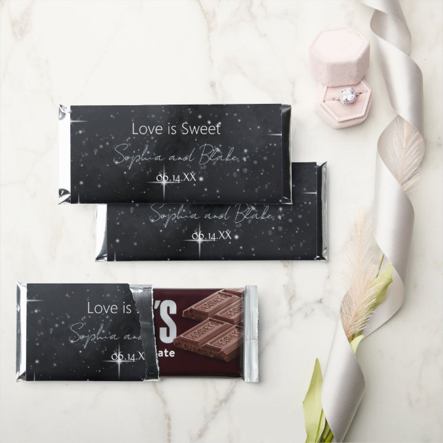 Starry Night Celestial Wedding Favors Hershey Bar Favors (Front)