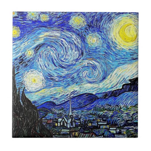 Starry Night Ceramic Tile