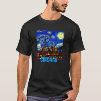 Starry Night Chicago, edit text T-Shirt