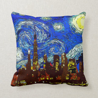 Starry Night Chicago, Throw Pillow