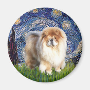 Starry Night - Chow Chow (cream) Magnet