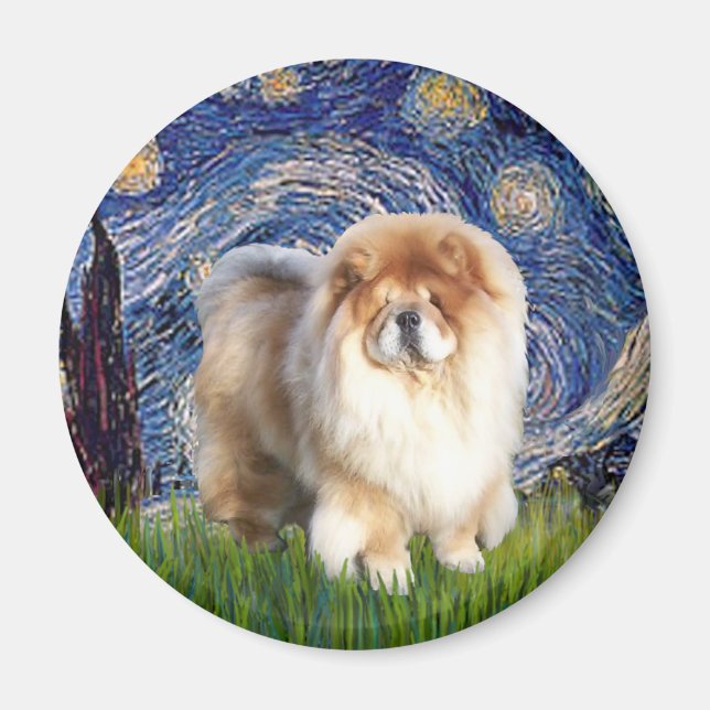 Starry Night - Chow Chow (cream) Magnet (Front)