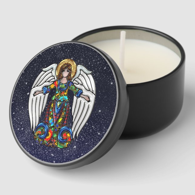Starry Night Christmas Angel Mini Candle Favors (Corner)