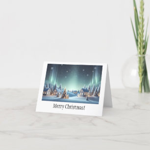 Starry night Christmas Letterpress Thank You Card