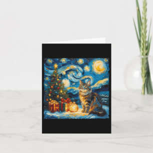 Starry Night Christmas Norwegian Forest Art Van Go Card