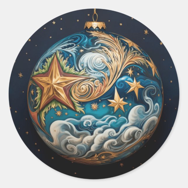 Starry Night Classic Round Sticker (Front)