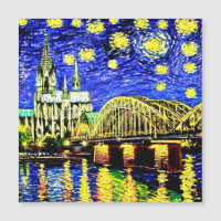 Starry Night Cologne Germany Cathedral