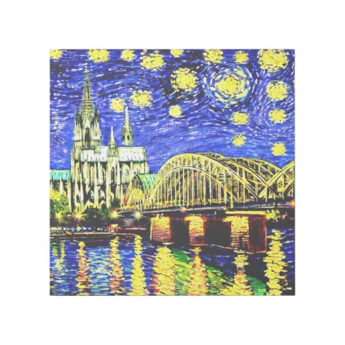 Starry Night Cologne Germany Cathedral Gallery Wrap