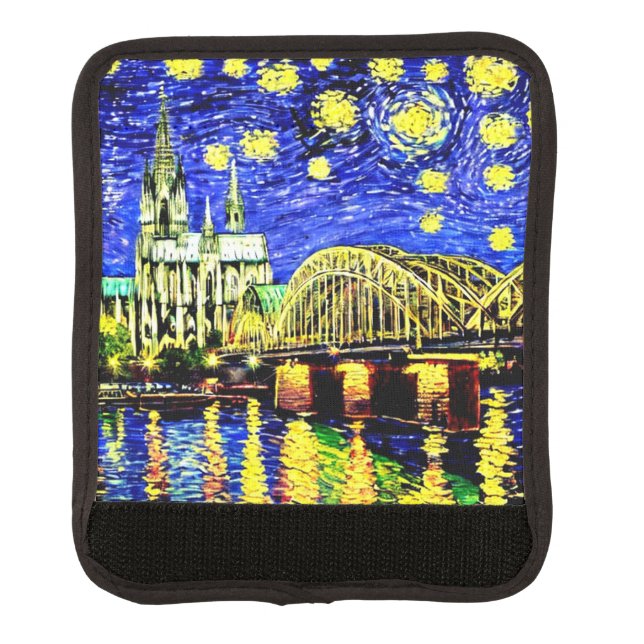 Starry Night Cologne Germany Cathedral Luggage Handle Wrap (Front)