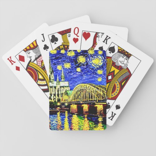 Starry Night Cologne Germany Cathedral Poker Cards