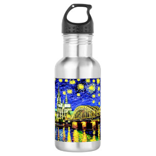 Starry Night Cologne Germany Cathedral Stainless Steel Water Bottle