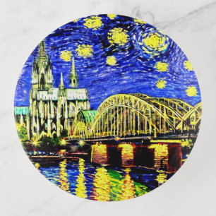 Starry Night Cologne Germany Cathedral Trinket Tray