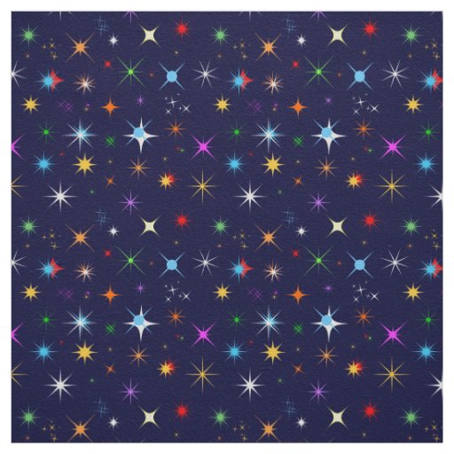 Starry Night Colorful Pattern Fabric