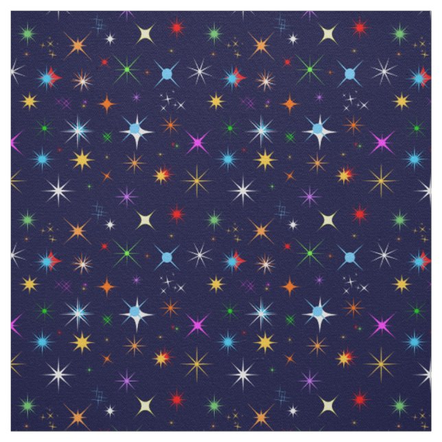 Starry Night Colorful Pattern Fabric (Swatch)