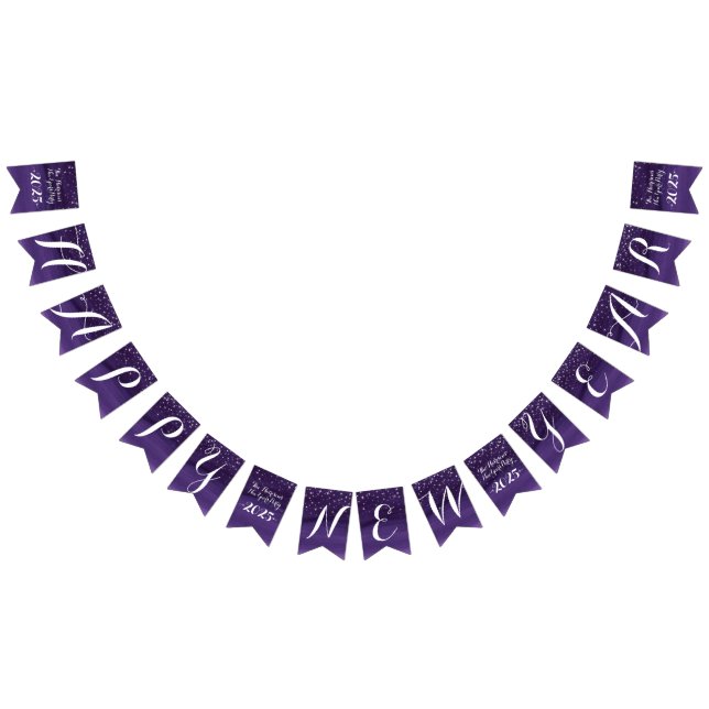 Starry night congratulations dark purple custom bunting flags (All)