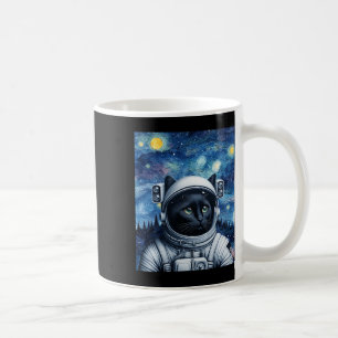 Starry Night Cosmic Cat Astronaut Art  Coffee Mug