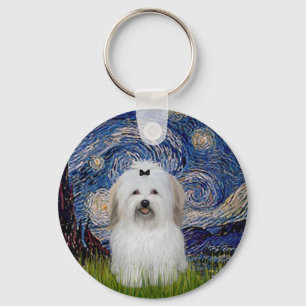 Starry Night - Coton de Tulear 2 Keychain