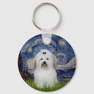 Starry Night - Coton de Tulear 2 Keychain
